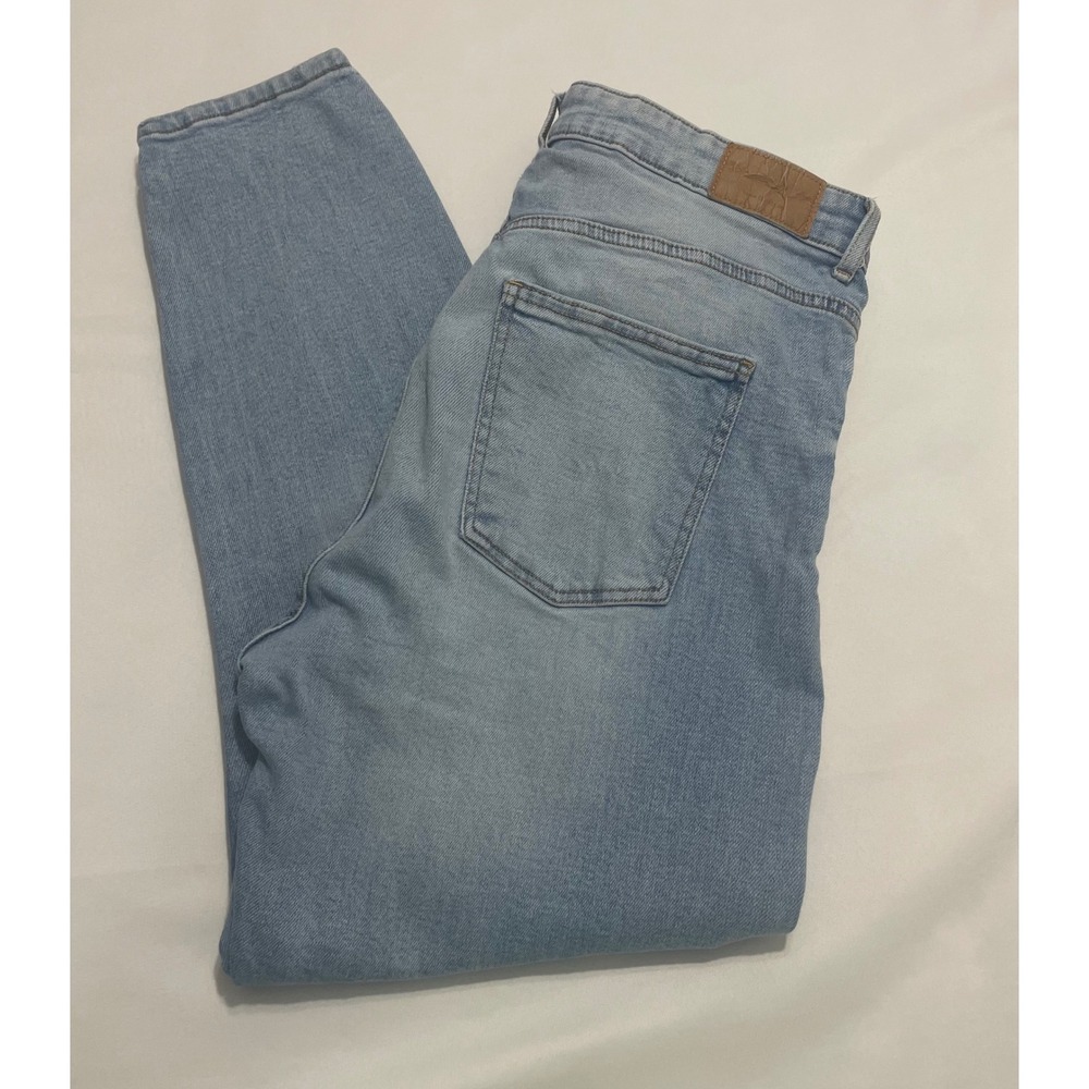 Bershka High Waist Skinny Jeans Light Wash Denim Womens Size 10 EUR 42 MEX 32